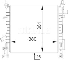 Mahle CR1350000S - RADIA FORD KA 1.3 +AC (02>)STREET KA 1.6 +AC (03>)