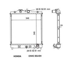 Ordoñez 2060212 - RADIA HONDA CIVIC IV/CRX1.5/1.6 (91>) MANG. 28/32 Ø