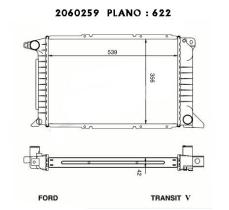 Ordoñez 2060259 - RADIA FORD TRANSIT V 2.5TD 85CV -AC (94>00)