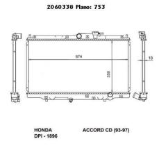 Ordoñez 2060338 - RADIA HONDA ACCORD V 1.8/2.0/2.3I (93>98) PRELUDE V (96>)