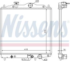 Nissens 67100 - RADIADOR DODGE COLT (92-)1.5 I 16V