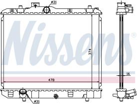 Nissens 630707 - RADIA OPEL AGILA B 1.0/1.2 (08>) SUZUKI SPLASH 1.0/1.2 (08>)