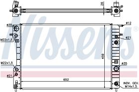 Nissens 63073A - RADIA OPEL OMEGA B 2.5/2.6/3.0 +AC (94>) AUT.