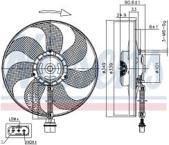 Nissens 85544 - VENTI SEAT LEON/TOLEDO II/GOLF IV (ARL) (96>) 345 Ø