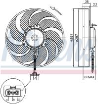 Nissens 85545 - VENTI SEAT LEON/TOLEDO II/GOLF IV (ARL) (96>) 290 Ø