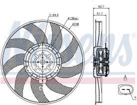 Nissens 85727 - VENTI AUDI A4 III DCHO. (350 Ø)