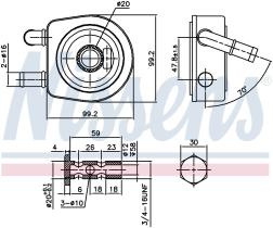 Nissens 91102 - RADIADOR ACEITE PEUGEOT 406(8B.8E.8