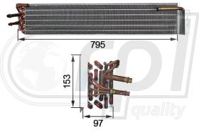 RPL QUALITY APEVJD5003 - EVAPO JOHN DEERE 6100-7530 (EVAP. + CALEF. )