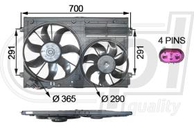 RPL QUALITY APELVW5059 - VENTI AUDI A3 II (05/03>)VW GOLF V/VI (01/04>) 675X460