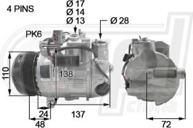 RPL QUALITY APCOMB0065 - COMPR MB W204/W212/GLK X204 (4 PINES) ORIGINAL DENSO