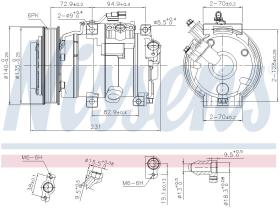 Nissens 890882 - COMPRESOR HONDA ODYSSEY III US(RL3-