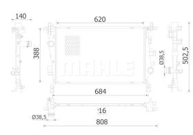 Mahle CR2426000S - RADIA FIAT 500 X 1.3/1.6 JTD/1.4T/JEEP  RENEGADE 1.6 CRD
