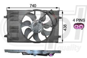 RPL QUALITY APELVW5075 - VENTI VAG 410MM (12>) CONECTOR 4 PINES (NETO)