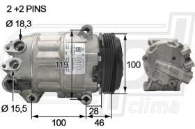 RPL QUALITY APCOFT0049 - COMPR FIATG/JEEP DELPHI CVC MOPAR PV5 110MM 1234YF