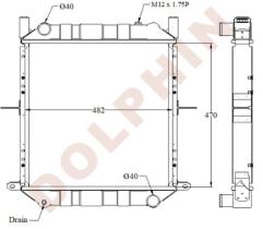 DOLPHIN RADIATOR 6511532 - RADIA NISSAN CABSTAR I E90.32/110.35/110.45 (10-98>) ATLEON