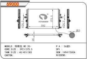 TONGSHI 69000 - RADIA TESLA MODEL 3 (594X358X26)