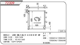 TONGSHI 72309 - RADIA MITSUBISHI L 200 2.5 DID AUT. (08/11>)