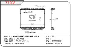TONGSHI 77208 - RADIADOR MERCEDES ACTROS MP4(11-)